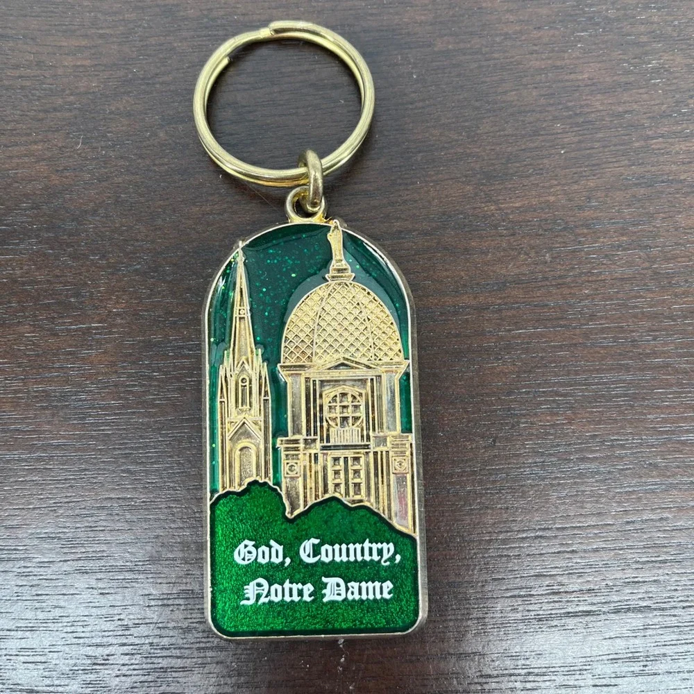Notre Dame Fighting Irish Keychain Set of 3 God Country Helmet Shield Tag